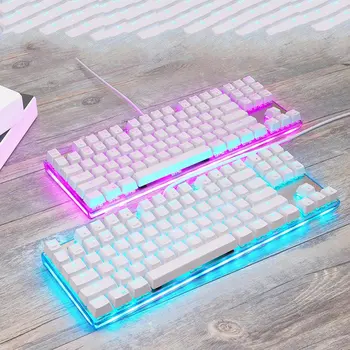 

Gaming Mechanical Keyboard USB Wired 87 keys with RGB Backlight Red/Blue Switch for PC Computer Gamer
