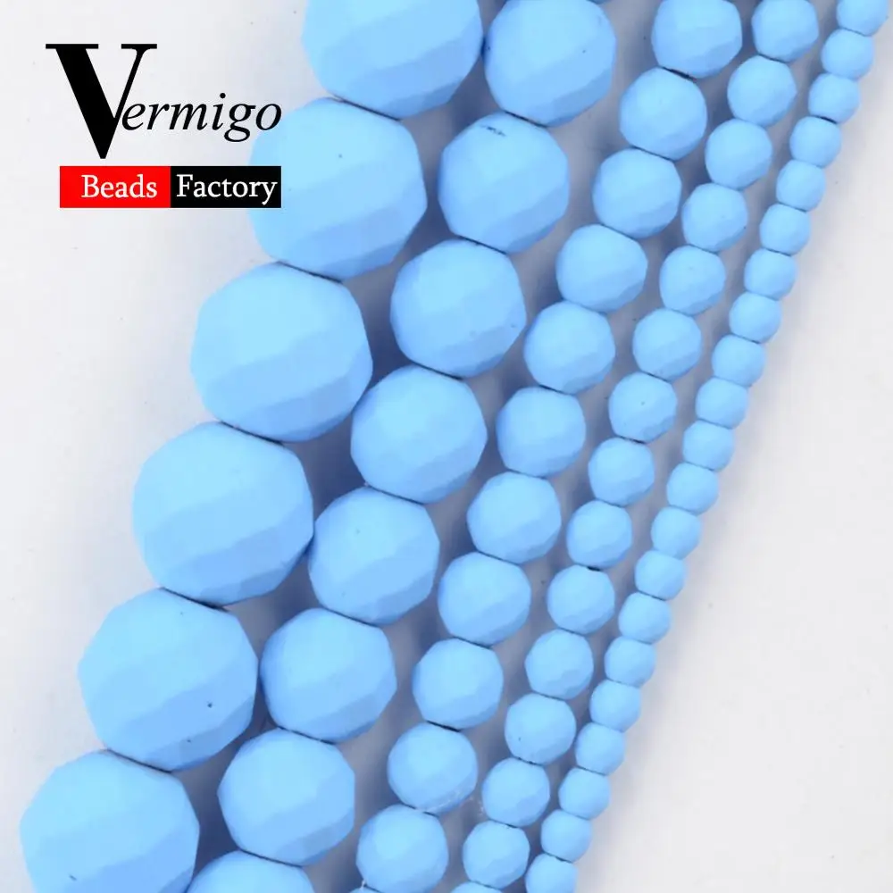 Бусины Из Натурального минерала голубые бусины из каучука Nanotech ограненные