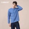 SIMWOOD 2022 Spring New Long Sleeve T Shirt Men Solid Color 100 Cotton O neck Tops