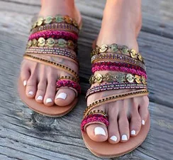 

Comfortable flat-bottomed Roman flat-bottomed sandals no no