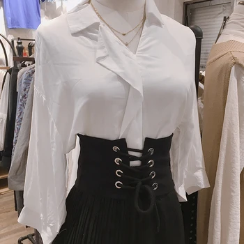 

Women Dress Accessories Tied Shaping Stretch Belt Wide Side Zipper Corset Waistband Elastic Summer Slimming Shirt Belts