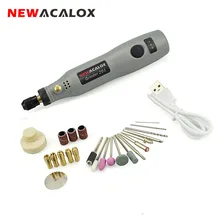 

NEWACALOX DIY Mini Rotary Tool USB DC 5V 10W Variable Speed Wireless Electric Grinder Set Wood Carving Pen for Milling Engraving