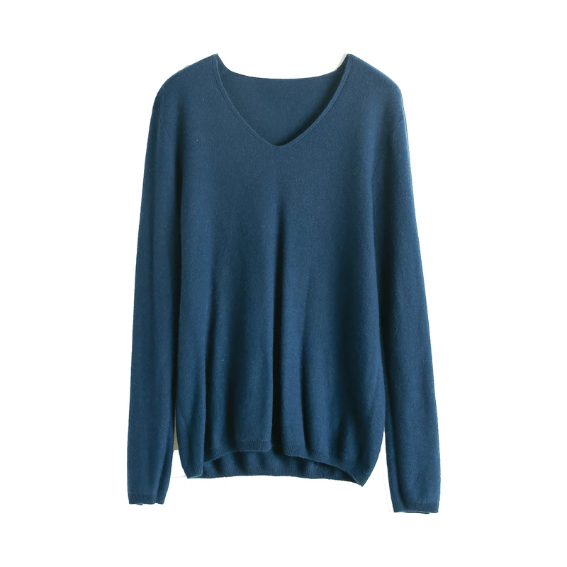 SuyaDream woman Wool sweaters 100%Wool V neck