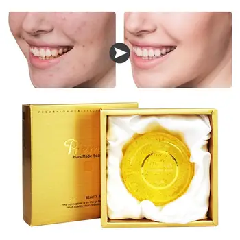 

24K Gold Handmade Soap Acne Treatment Natural Skin-friendly Soap Soap Ginseng Mites 95g Acarid Ginseng Remove Extract D4D3