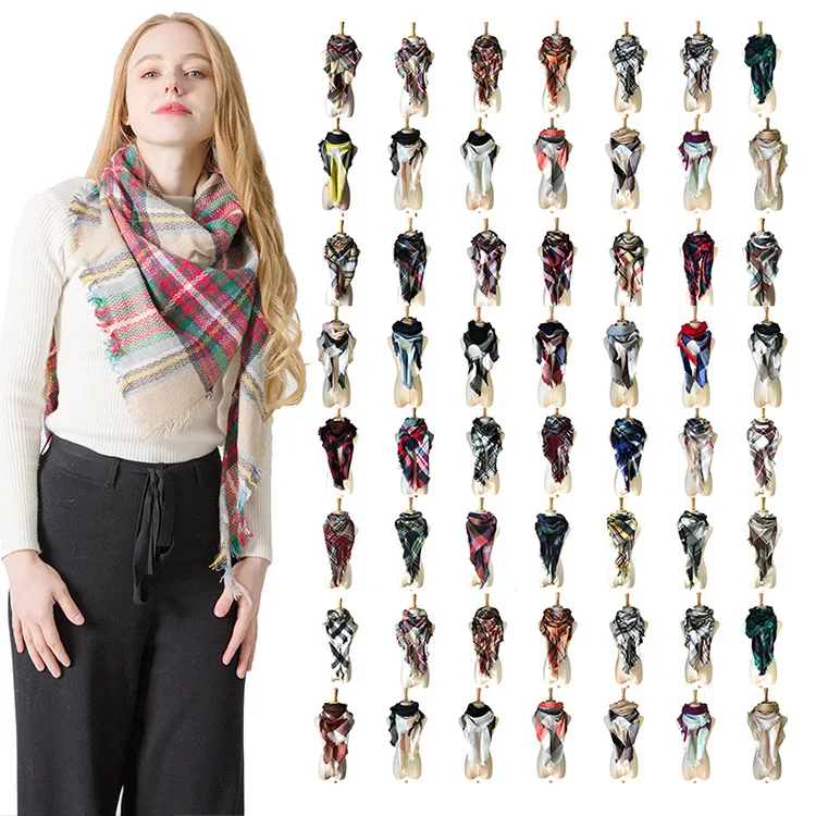 

Designer Winter Women Scarf Plaid Warm Cashmere Scarves Shawls Female Luxury Brand Pashmina Scarf Lady Blanket Wraps 2019