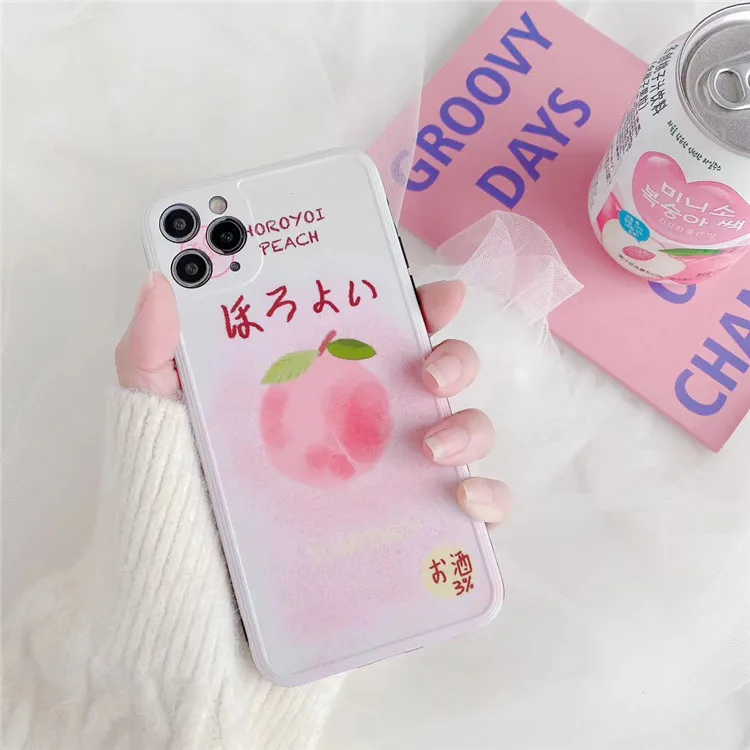 Ретро Летний милый персиковый чехол для телефона kawaii iPhone 11 Pro Max X Xs Xr 7 Plus 8