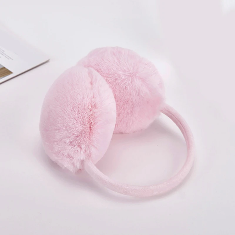 Регулируемые теплые наушники из искусственного меха, Женская повязка на голову, складные зимние защитные наушники для ушей, теплые наушники для полного объемного звучания# YJ3 - Цвет: pink