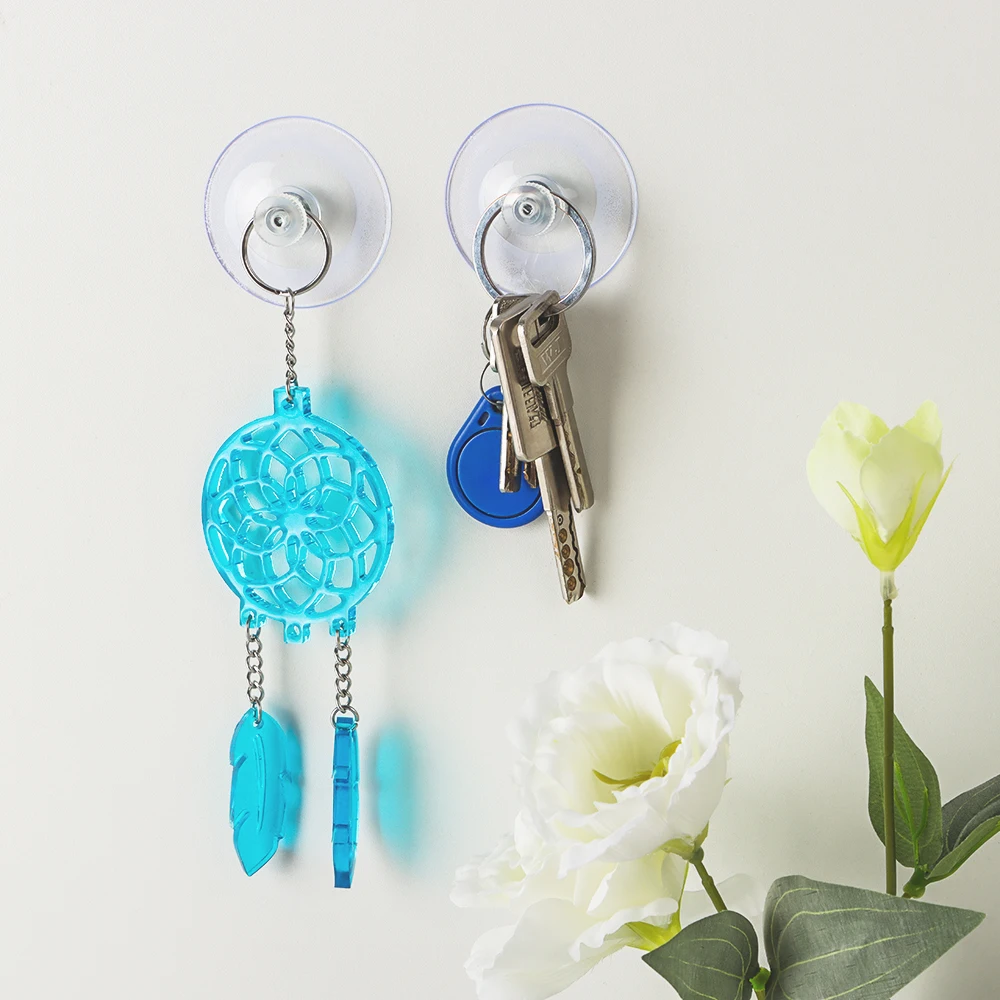 5pcs Transparent Suction Cup With Knurled Nut Window Glass Table Suckers Kitchen Holder Wall Hook