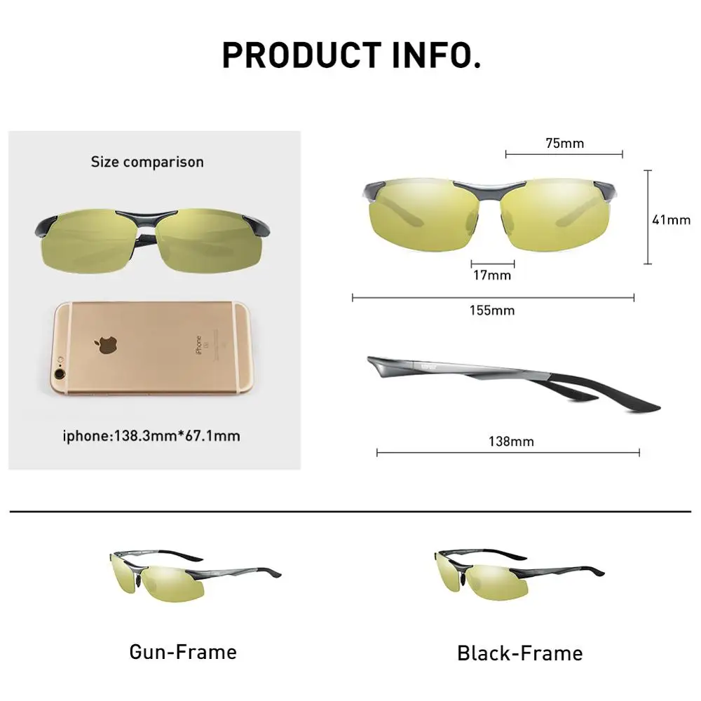 CAPONI спортивные солнцезащитные очки мужские фотохромные зеленые меняющиеся серые линзы очки винтажные Поляризованные солнцезащитные очки для вождения UV400 BSYS8033
