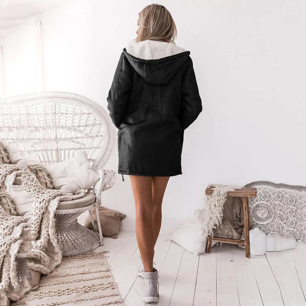 JAYCOSIN дамы деним композитный плюшевая куртка с капюшоном карманами свободные модные пальто осень зима горячий стиль ежедневно тепло
