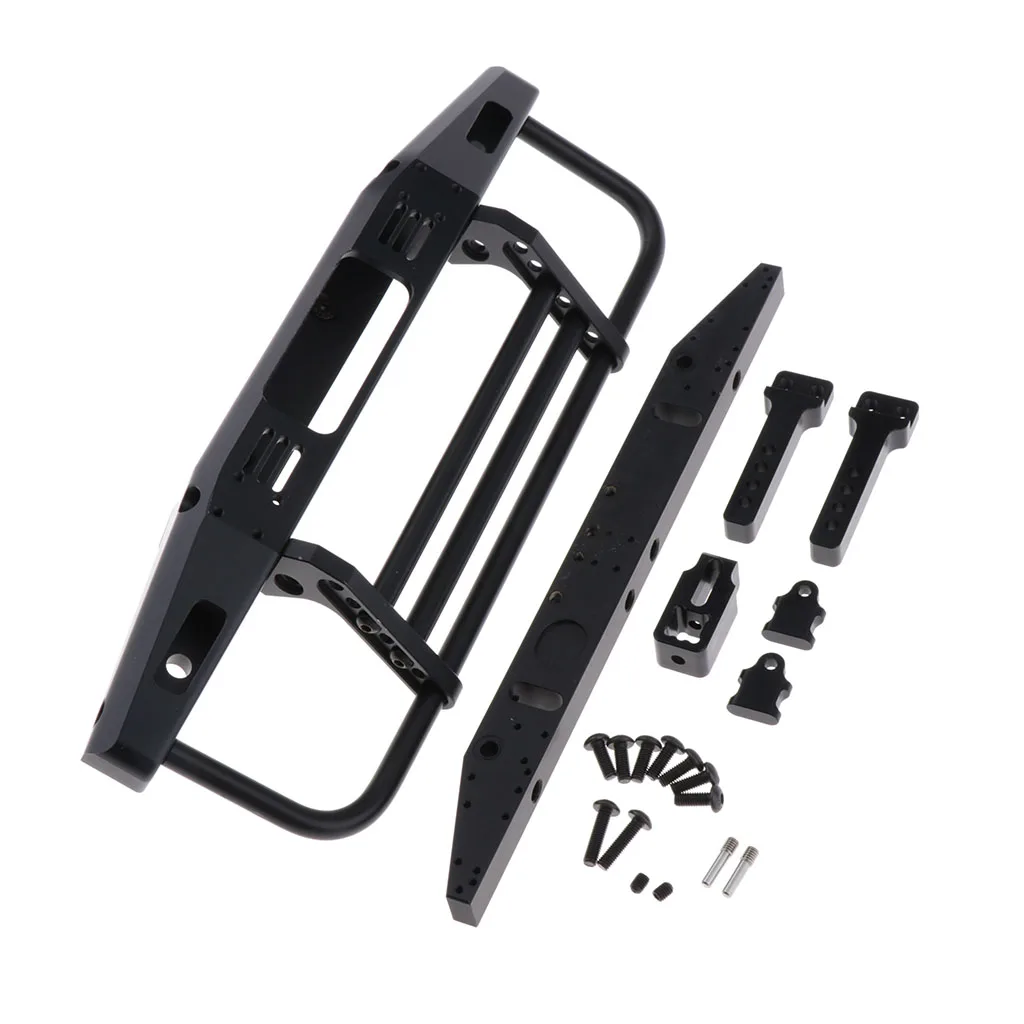 MagiDeal RC Car Front& Rear Bumper Set for TRX4 90046 90047 SCX10 Metal Bumper 1:10 Rock Crawler Bumper Upgrade Parts