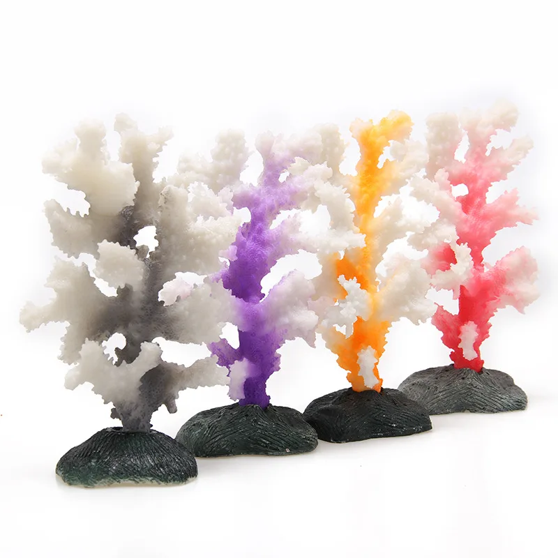 

2pcs Coral Ornaments Decoration Landscape Aquarium Fish Tank Accessories Artificial Simulation Resin Coral Aquatic Supplies