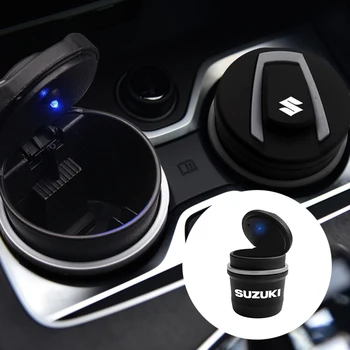 

Car Ashtray LED Light Smokeless Auto Ashtray Flame Retardant Cigarette Holder Box For Suzuki Swift Jimny Swift Vitara Samurai Gr