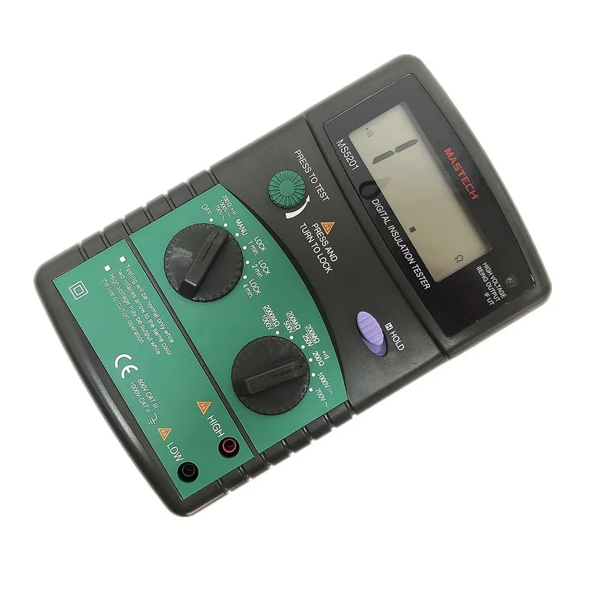Mastech MS5201 Цифровой мультиметр 1999 отсчетов измеритель изоляции сопротивление AC/DC напряжение со звуком и световой сигнализацией