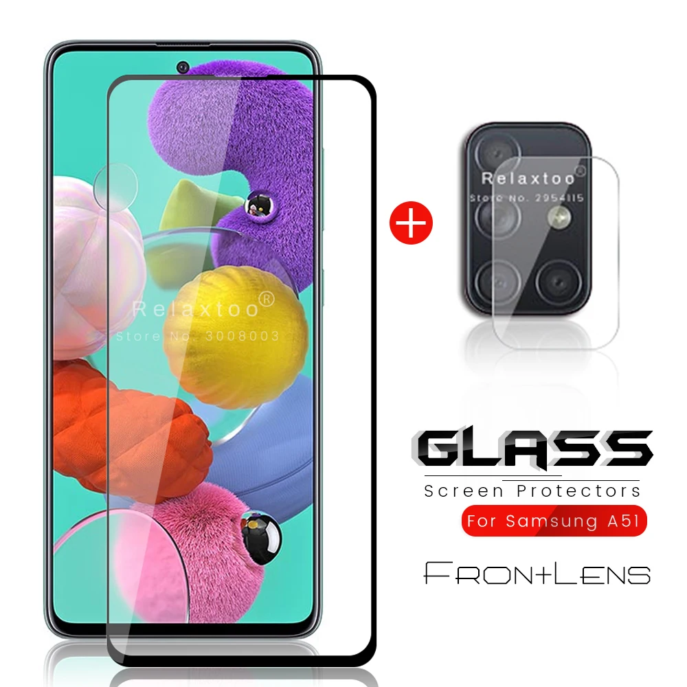 Защитное стекло для экрана и объектива камеры samsung galaxy a51 2 в 1 sm-a515f/ds 6 5 дюйма |