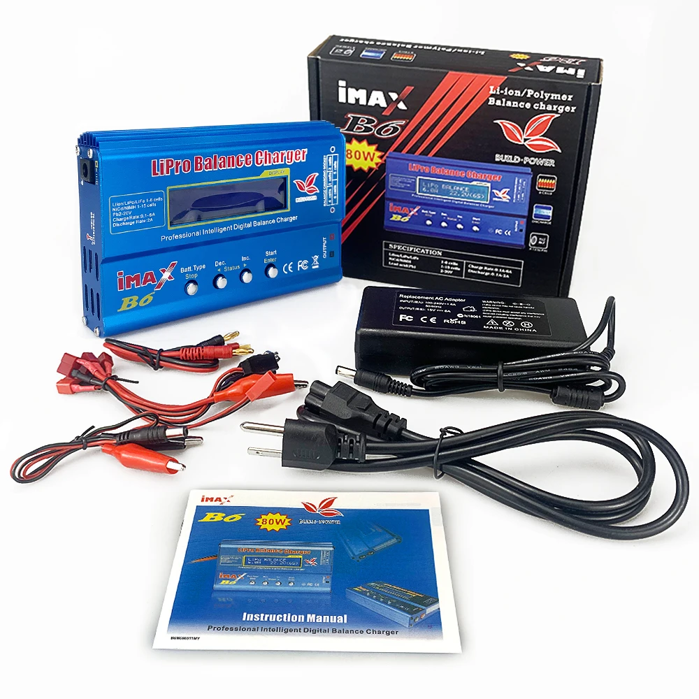 iMAX B6 Digital LCD RC Lipo NiMh NiCD Battery Balance Charger Power Adapter 