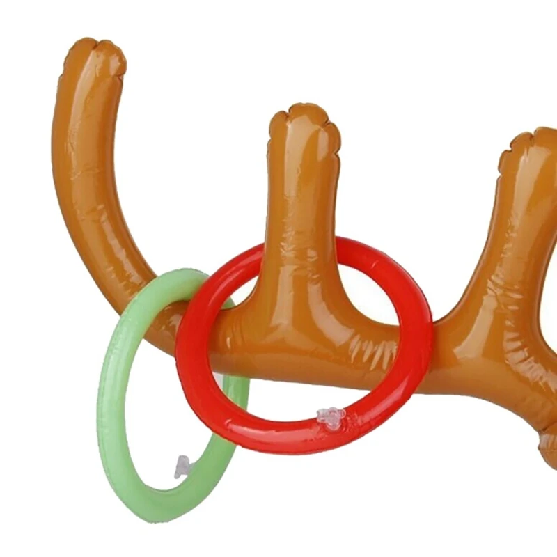 Надувной Санта смешной олень рогатый олень кольцо для шляпы бросать Рождество праздник партии игры поставки игрушки метания круг игрушка