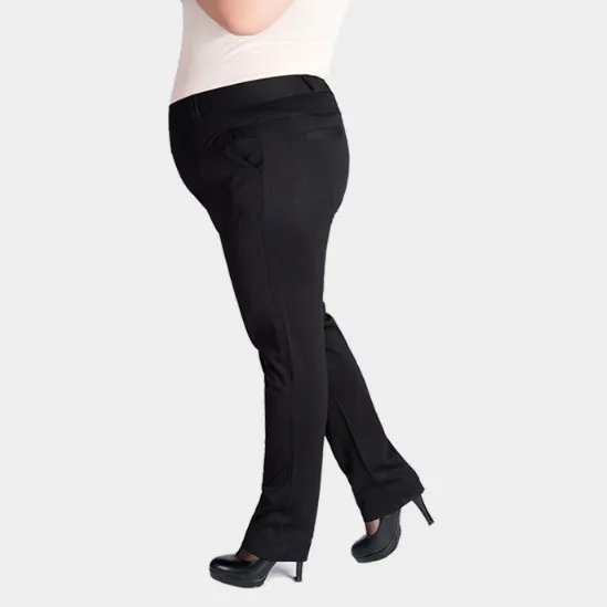 10xl размера плюс элегантные черные женские узкие брюки для офиса весенние узкие брюки-карго женские эластичные брюки с высокой талией fw582