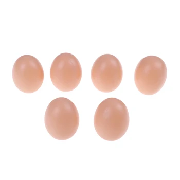 

6Pcs Fake Plastic Dummy Eggs Model Joke Farm Chicken Nesting Hen Hatching Egg Graffiti Simulation Eggs House Toy For Kids Child
