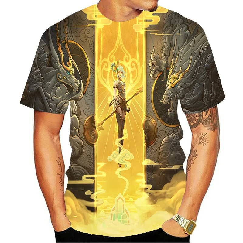 

2020 summer latest short-sleeved 3D printed pattern punk pattern casual T-shirt fashion O-neck T-shirt male catwalk