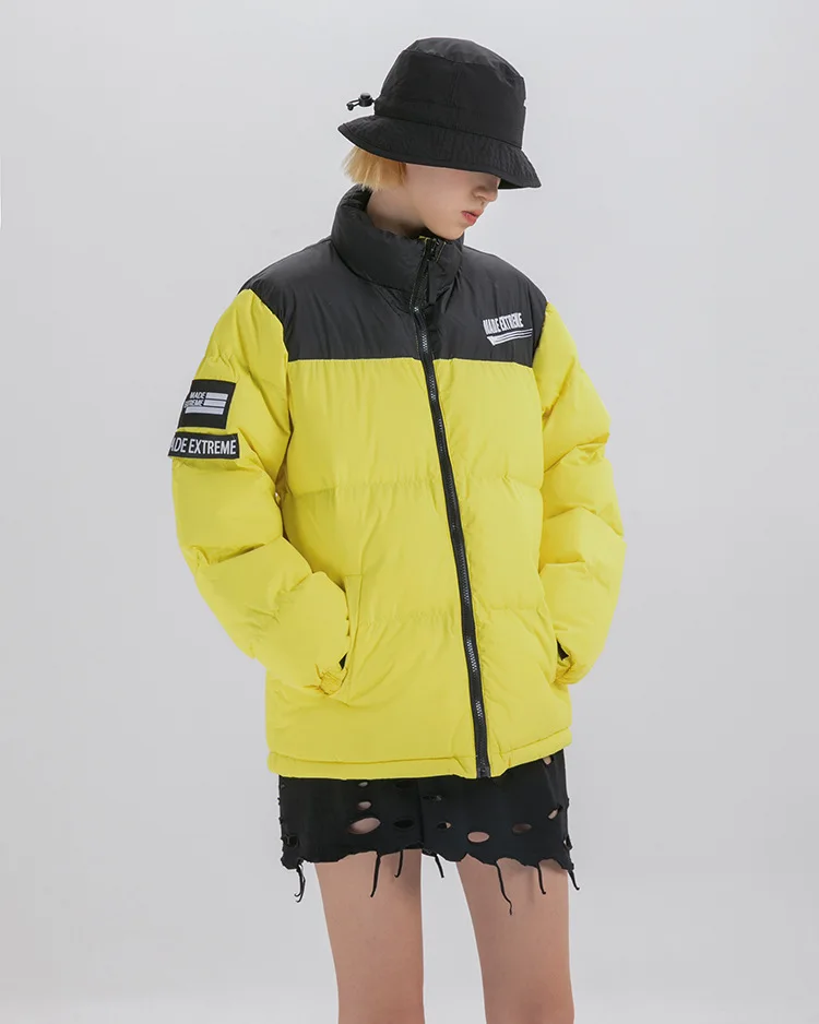 Seveyfan Марка NEW FASHION Hi Street в стиле «хип-хоп» мужские парки Цвет блока лоскутное Теплая плотная куртка зимняя Повседневное верхняя одежда с рисунком для мальчиков R2449