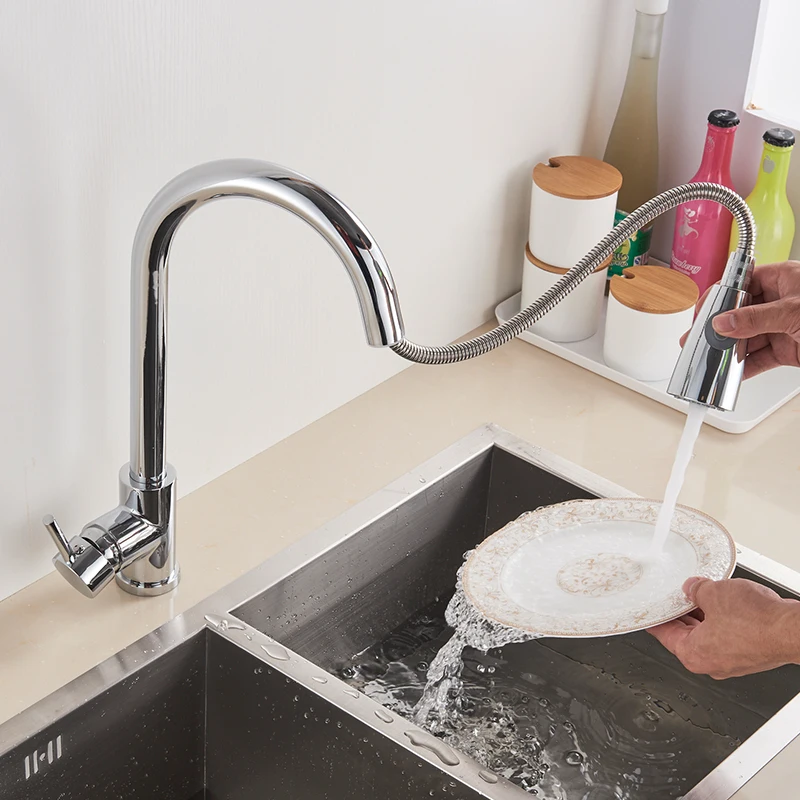  Chrome Touch Kitchen Mixer Tap Senducs Pull Down Sensor Kitchen Faucet Stainless Steel Kitchen Tap  - 4000208299638