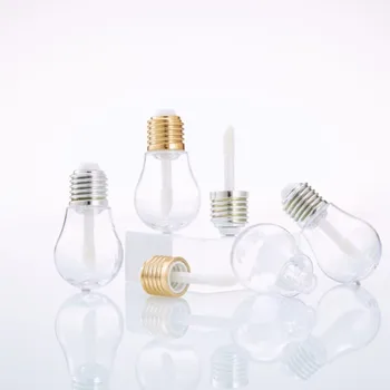 

50/100PCS 5ML Empty Lip Gloss Tube Light Bulb Shape Lipgloss Tubes,Silver Cap Clear Mini Refillable Bottles Packing container