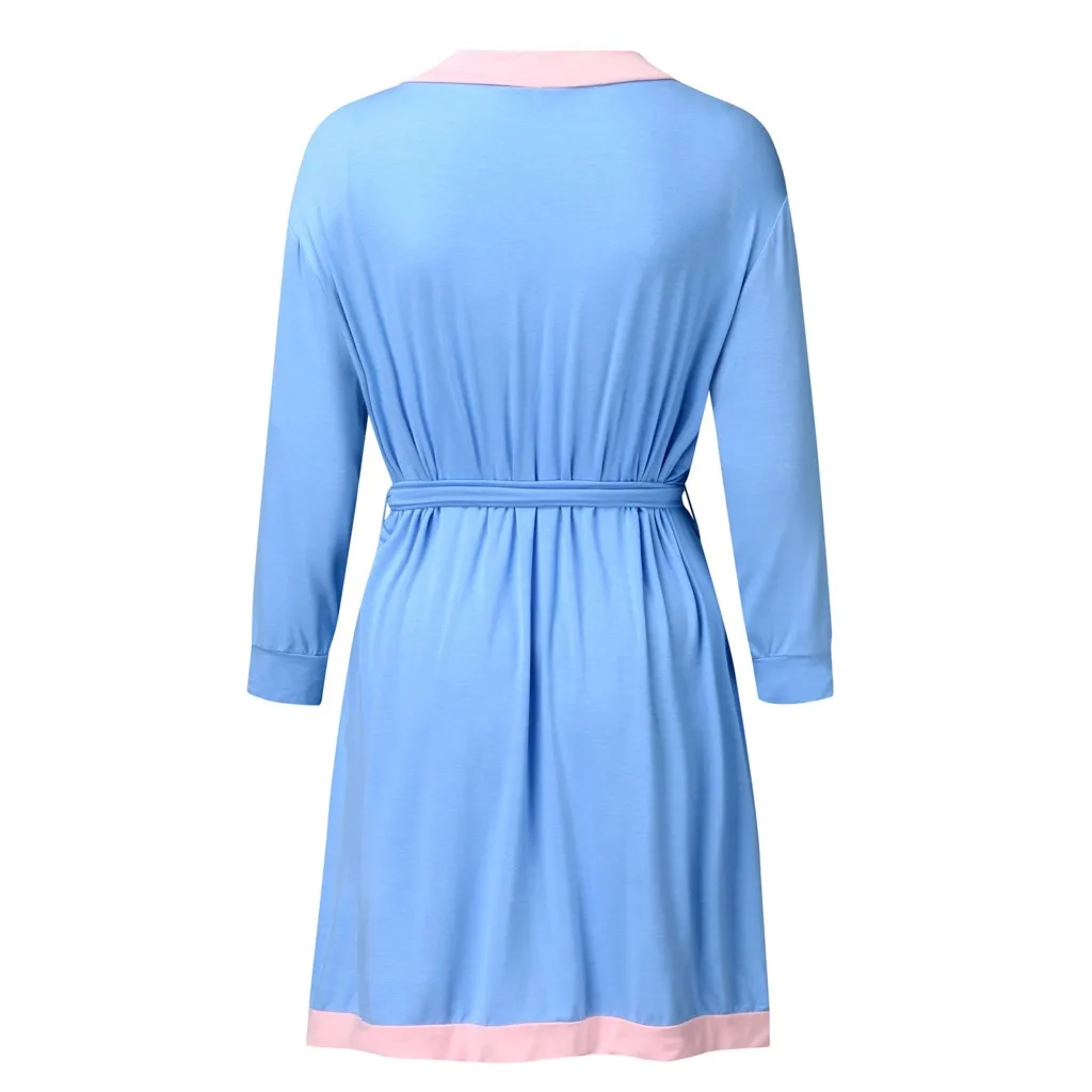 JAYCOSIN Women's Robe Kimono Lightweight Bathrobe Soft Sleepwear V-neck Ladies Loungewear Night Gown Sexy Winter Autumn Robes