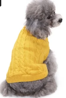 Yellow Одежда для маленьких собак, зимний свитер для питомцев, вязаная теплая одежда для щенков, пальто - Цвет: Yellow