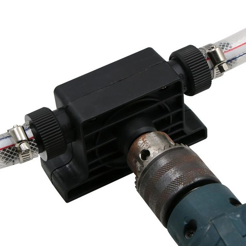 8mm Round Shank Electric Drill Water Pump Self Priming Transfer Pump with Hose Clamps and Connector