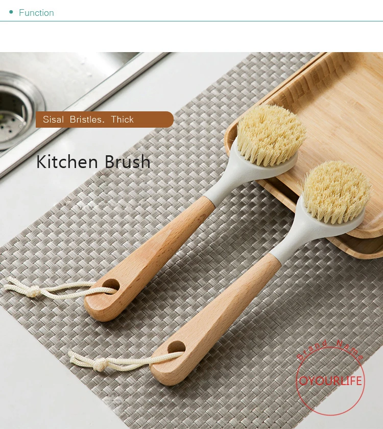 OYOURLIFE кухонная щетка из дерева, с длинной ручкой, щетка для чистки, кастрюля, миска, посуда, щетка для мытья посуды, щетка для мытья посуды, домашний кухонный инструмент для чистки