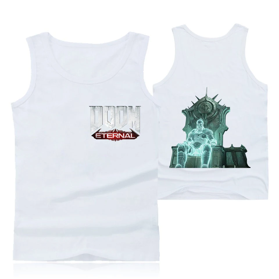 doom eternal Summer cotton sleeveless Tank Tops men's sports vest training sweat-absorbent round neck vest bottoming shirt doom eternal Summer cotton sleeveless Tank Tops men's sports vest training sweat-absorbent round neck vest bottoming shirt