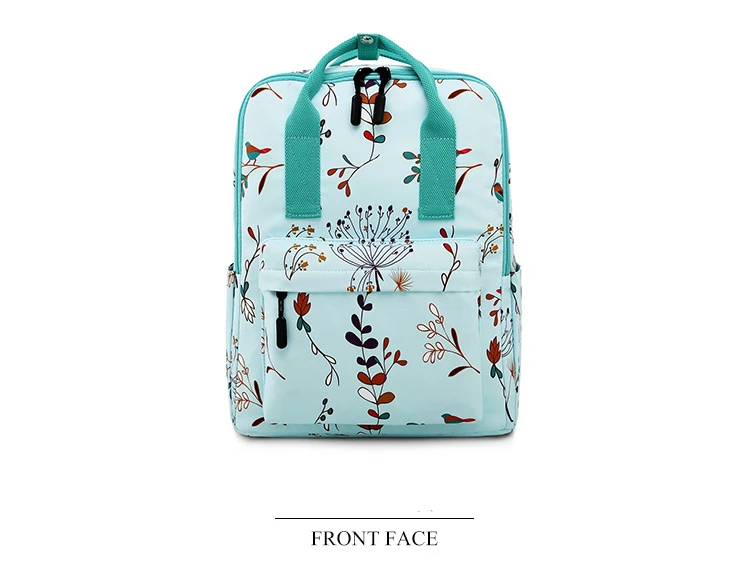Flower print bag female College wind school students backpack girls Bagpack Mochila Multifunction large capacity Laptop backpack