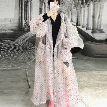 

Autumn Women 2018 New Puff Sleeves Women Shirts Casual Fashion Wild Long Mesh Cardigan Blouses Sunscreen Women Clothing Z002