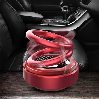 

Solar Energy Car Double Loop Rotary Suspension Dashboard Perfume Seat Air Freshener Auto Aromatherapy Diffuser Interior Decor