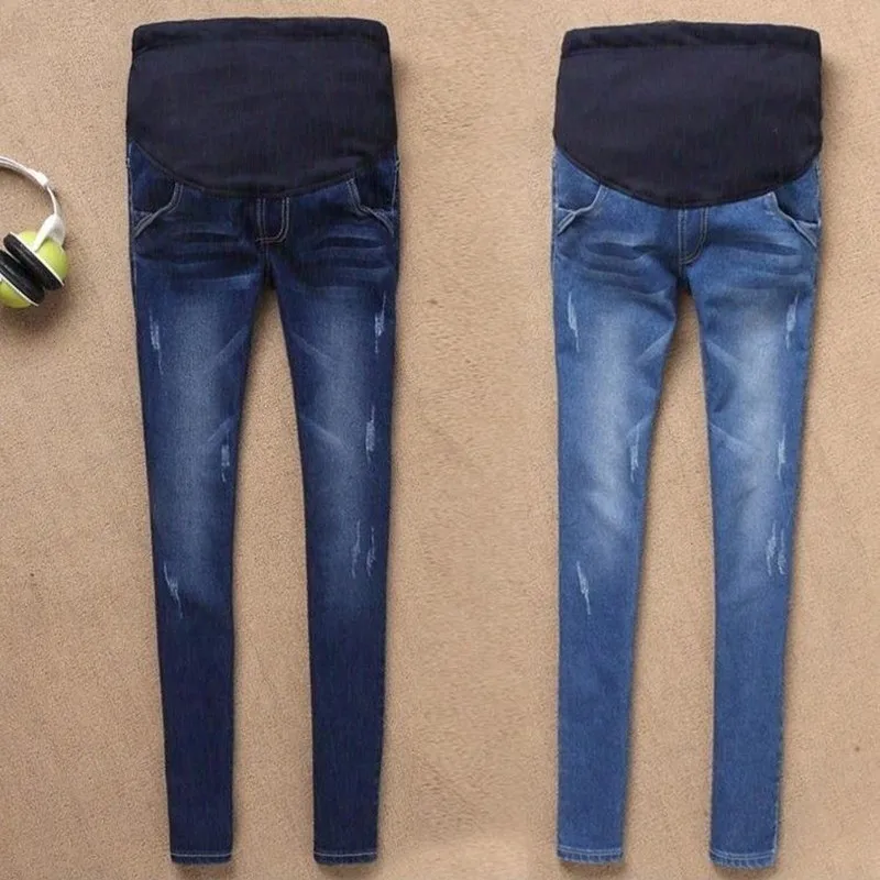 Джинсы для беременных женщин зимние теплые джинсы брюки Одежда кормления|jeans for - Фото №1
