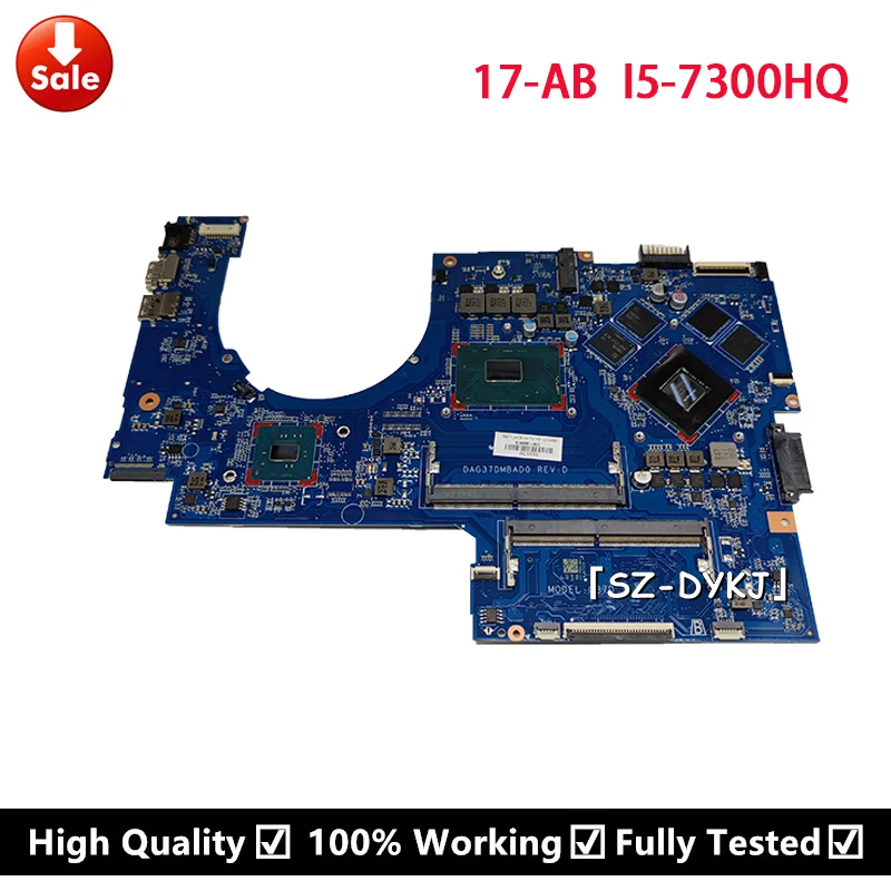 

Материнская плата для ноутбука HP Pavilion 17-AB 17-W с процессором GTX 1050 GPU i5-7300HQ DDR4 915468-601 915468-001 Системная плата DAG37DMBAD0
