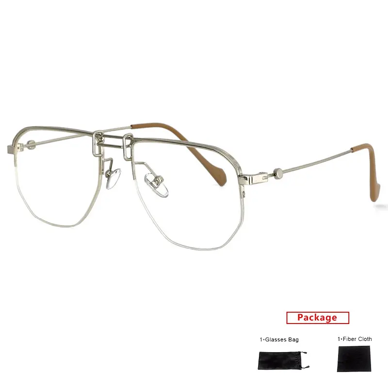 

mimiyou Anti Blue Light Glasses Frame Women Half Frame Square Optical Eyewear Men Eyeglasses Frame Clear UV400 Computer Glasses