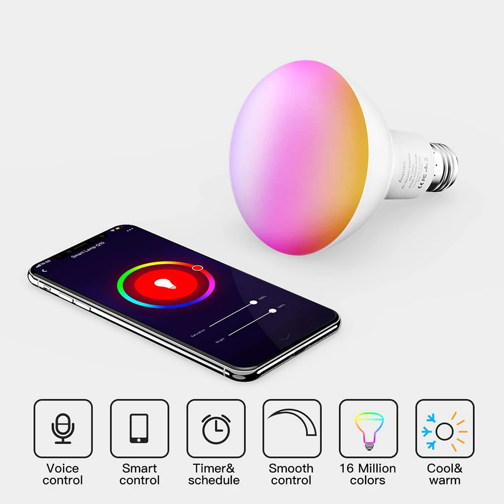B22 E26 E27 Tuya Wifi Smart LED Bulb 11W Intellegent Lighting Dimmable RGB+W LED Lamp App Control For Amazon Alexa Google Home