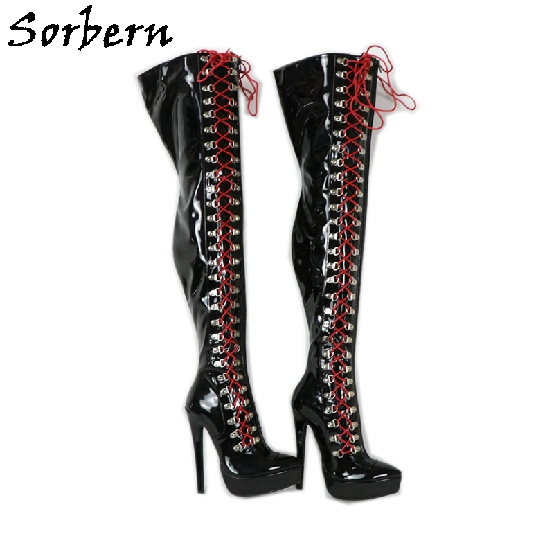 Sorbern Custom Crotch Thigh High Boots Women High Heel Platform Shoes Lace  Up Side Crossdressing Long Boot Drag Queens Shoes|Over-The-Knee Boots| -  Aliexpress Sorbern Custom Crotch Thigh High Boots Women High Heel Platform Shoes Lace  Up Side Crossdressing Long Boot Drag Queens Shoes|Over-The-Knee Boots| -  Aliexpress
