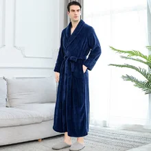 Фланелевый Халат для пары плюс толстый Халат Домашняя одежда Мужские Женские Фланелевые брюки