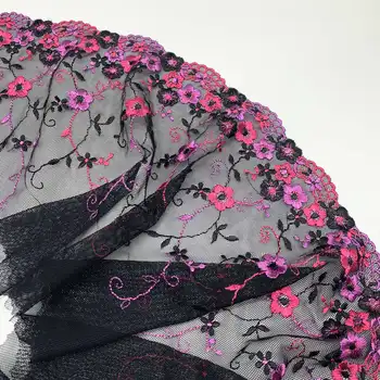 

Width 21cm Purple Blossom Embroidery Lace Trim DIY Craft Sewing Supplies Skirt Hem Decoration Accessories Dolls bjd material