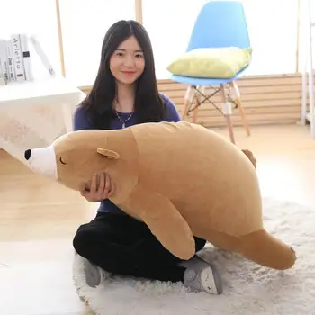 

New Super Soft Polar Bear Stuffed Plush Doll 75cm Baby Present Cute cartoon Sleeping Toy Lying Pillow Cushion Plush Toy
