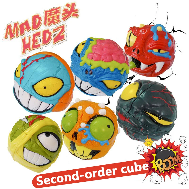 

MAD HEDZ 2nd Order Shaped Cubes Fun 2 * 2 * 2 Mini Magic Cube Puzzle Speed Cube Puzzle Toys Children's Gifts