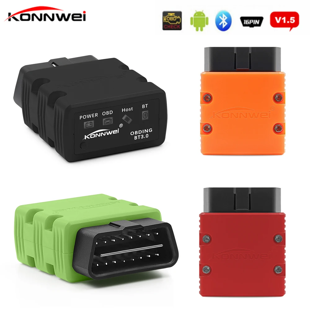 KONNWEI ELM327 V1.5 OBD2 сканер KW902 Bluetooth Автосканер PIC18f25k80 MINI ELM 327 OBDII KW902 считыватель кодов для Android телефона