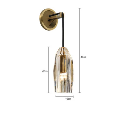 wall lamp Искусство декольте постмодерн медная хрустальная люстра освещение блеск подвесной светильник Lampen для столовой фойе - Цвет абажура: wall lamp