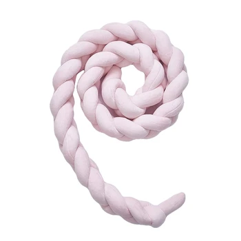 

Soft Knot Plush Pillow-Baby Crib Bumper,Fashion Nursery Cradle Decor for Baby Toddler and Children (Pink, 78.7IN / 2M)