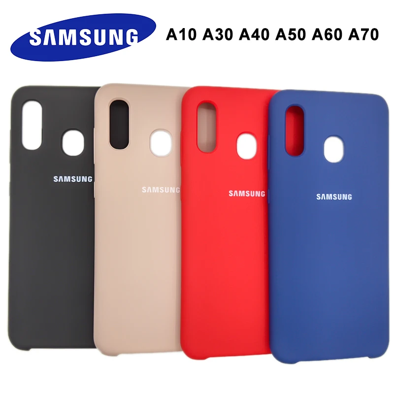 Samsung Galaxy A10 A30 A40 A50 A60 A70 Liquid Silicone Case Silky Soft-Touch Finish Back Protective Cover with logo |