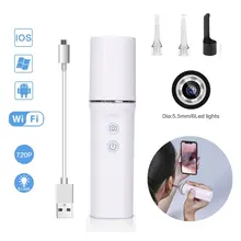 WiFi HD визуальный эндоскоп для чистки ушей беспроводной водонепроницаемый ушной Spone 5,5 мм мини-камера Android PC отоскоп бороскоп инструмент