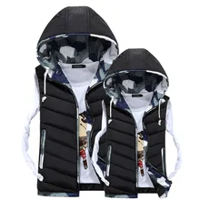 Осень и зима корейский стиль мужской камуфляж пары толстый хлопковый жилет с капюшоном корейский стиль мужской хлопковый жилет